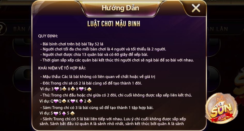 Luật chơi mậu binh Sunwin